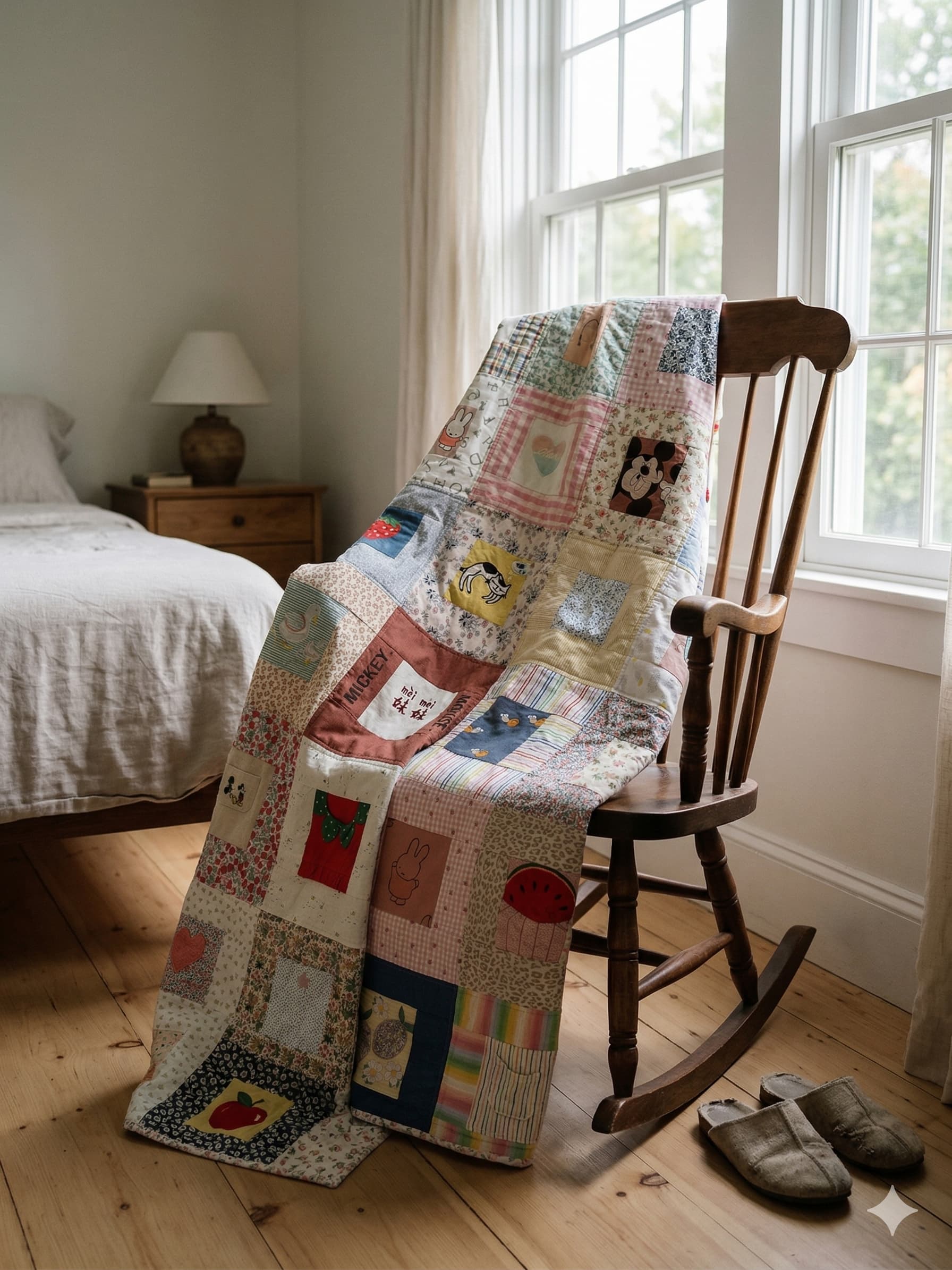 Handmade custom memory quilt made from baby clothing, Singapore, Malaysia