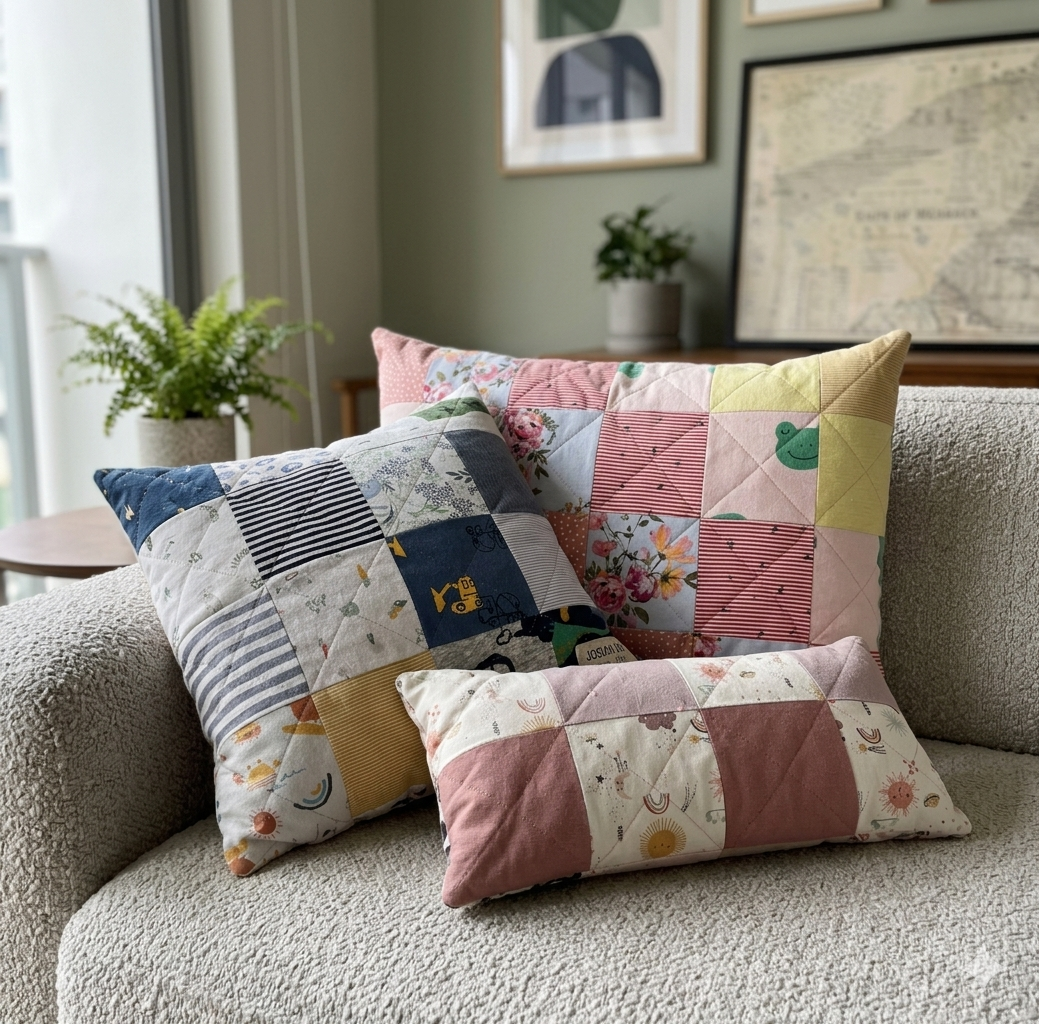 Handmade memory pillow made from baby clothing, Singapore, Malaysia