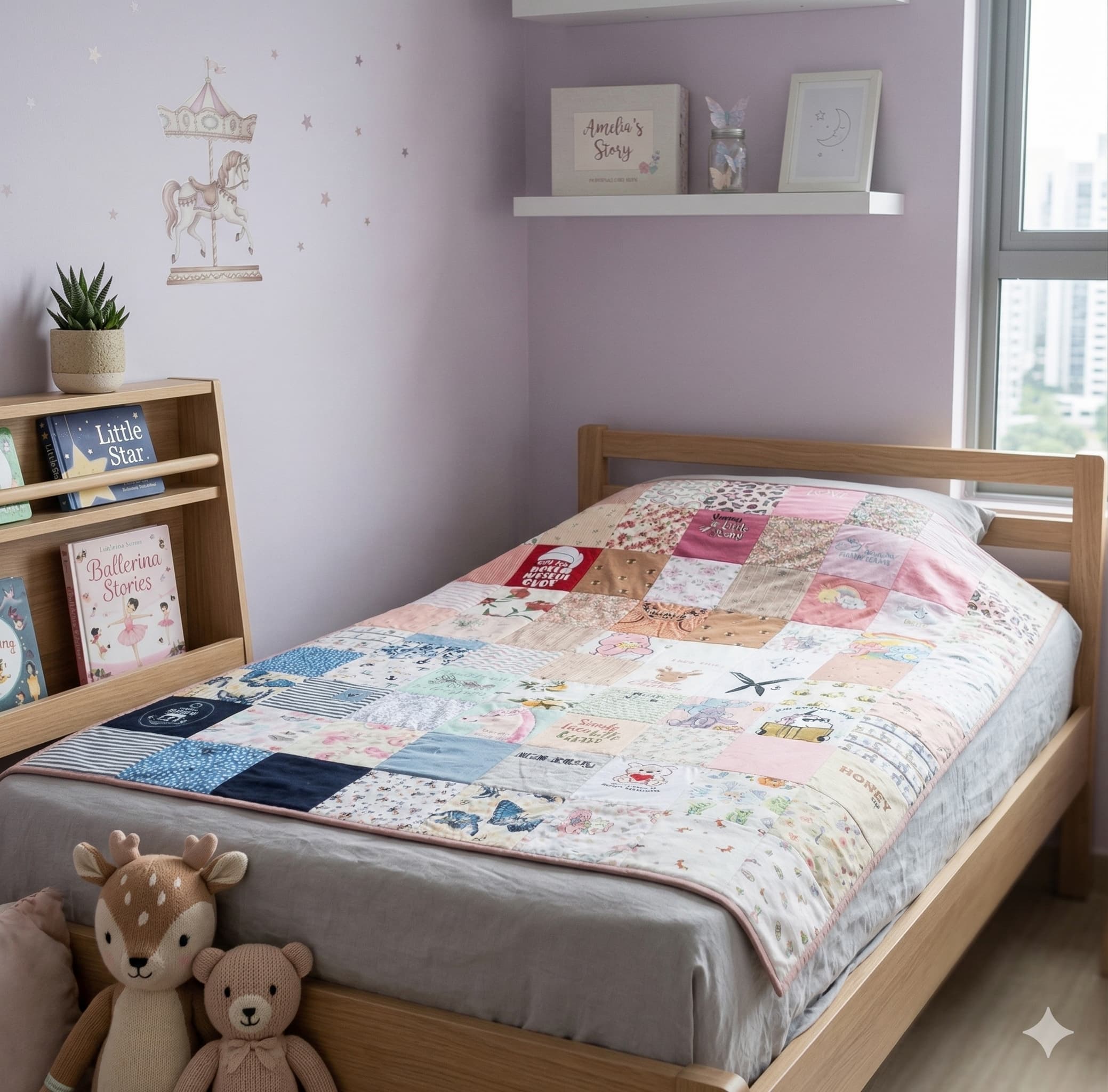 Handmade standard memory quilt made from baby clothing, Singapore, Malaysia