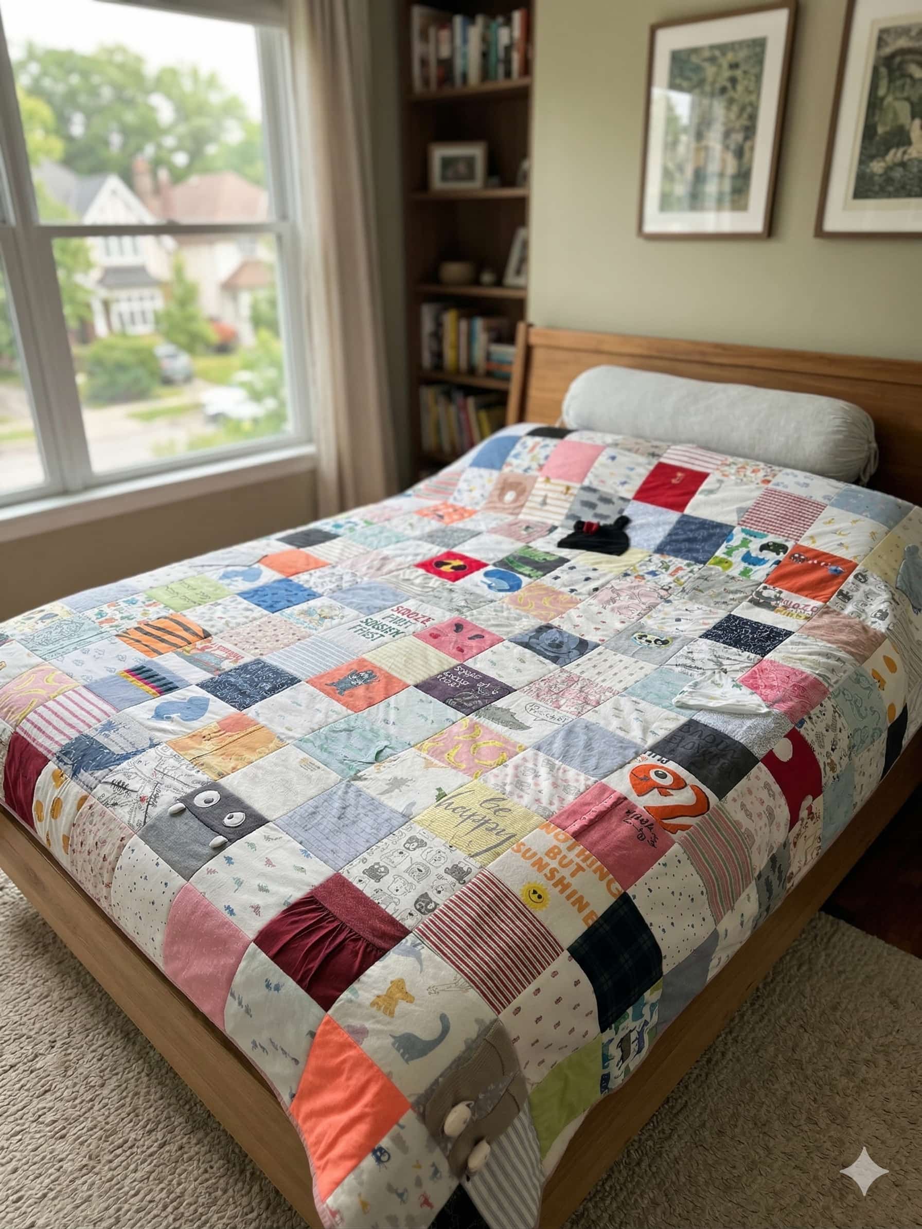 Handmade standard memory quilt made from baby clothing, Singapore, Malaysia